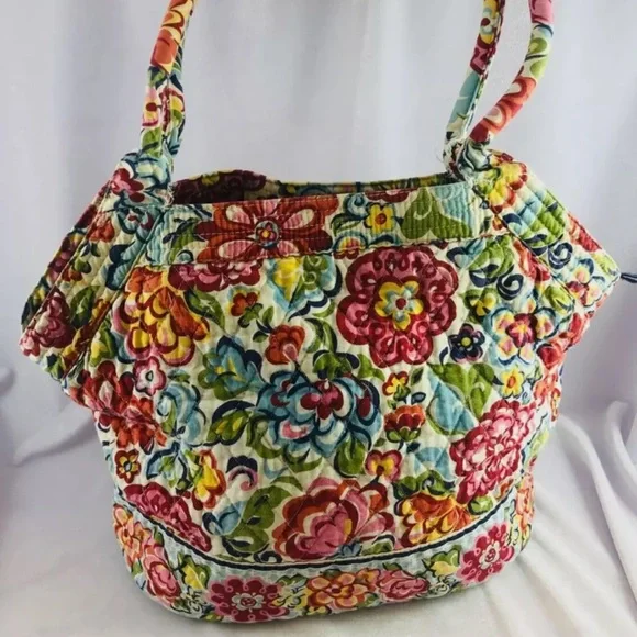 VERA BRADLEY Hobo Bucket Hand Bag Rolled Handles (HOPE GARDEN) - Picture 1 of 8